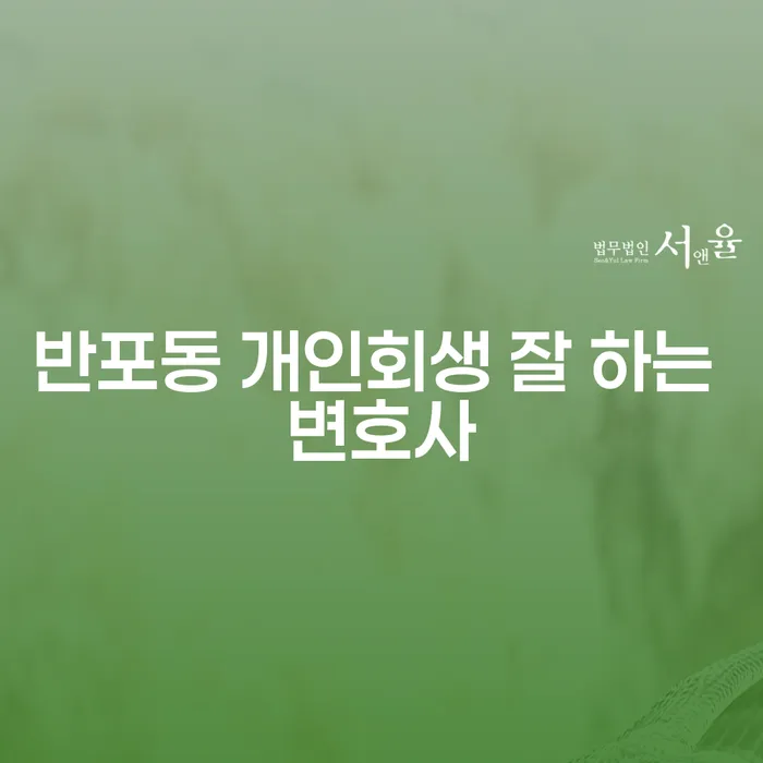 반포동 개인회생 잘 하는 변호사