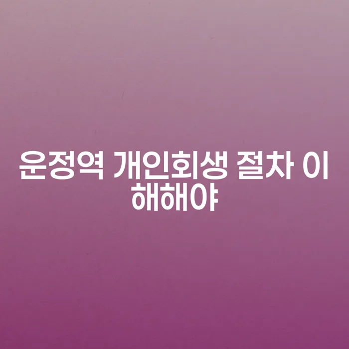 운정역 개인회생 절차 이해해야