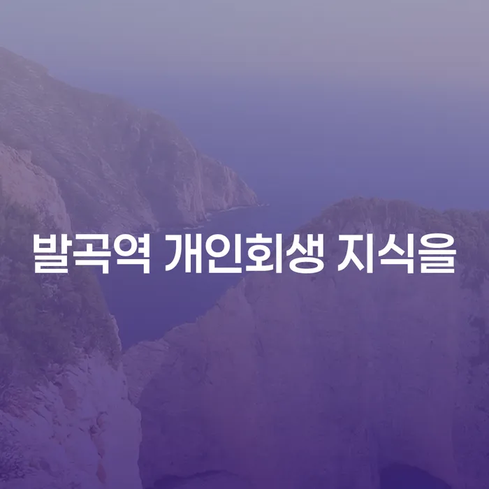 발곡역 개인회생 지식을