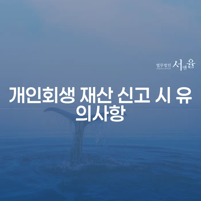 개인회생 재산 신고 시 유의사항: 무엇을 주의해야 할까요?