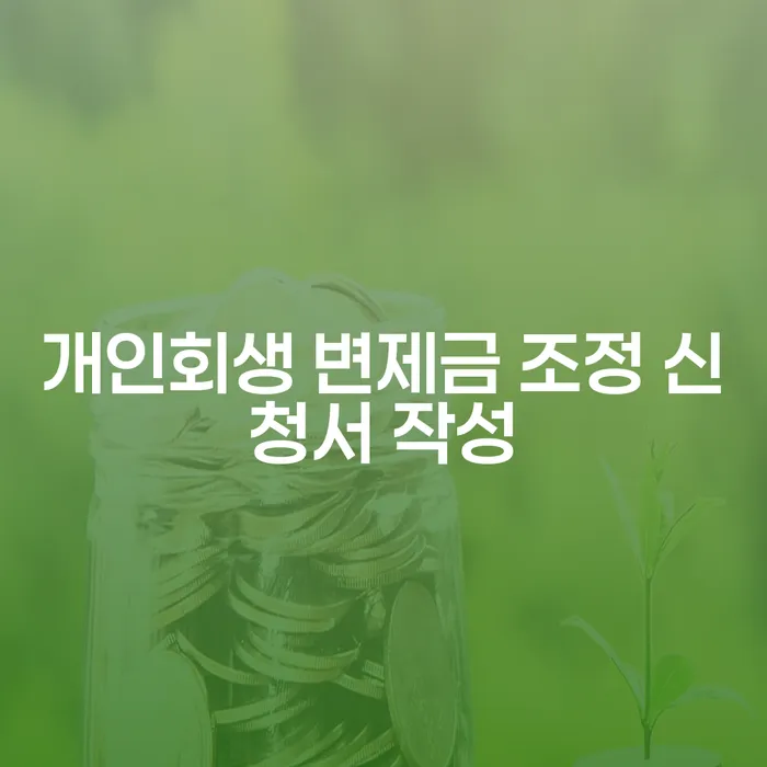 개인회생 변제금 조정 신청서 작성이 필요한 이유는 무엇일까요?